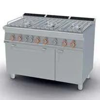 Cocina a gas 4 quemadores c/agua + horno a gas 80cm