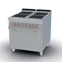 Cocina vitrocerámica con horno tradicional