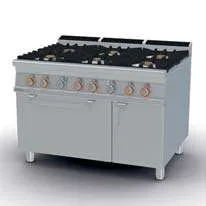 Cocina a gas 6 quemadores con horno multifunción