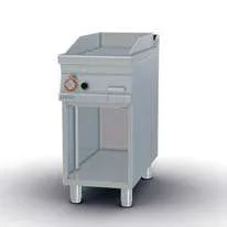 Fry-top a gas liso cromado pulido 36x68cm