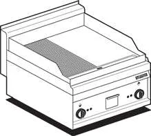 Fry-top Eléctrico Mixto Cromado 55,5x55cm (2 áreas)