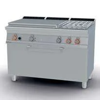 Plancha + 2 quemadores a gas + horno eléctrico 120cm