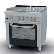 Plancha + 2 quemadores a gas + horno eléctrico 120cm