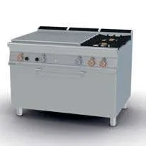 Plancha maciza a gas + 2 quemadores con horno tradicional