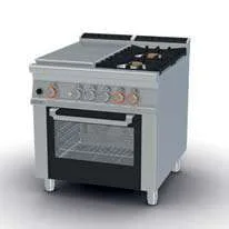 Plancha maciza a gas + 2 quemadores con horno multifunción